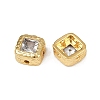 Brass Clear Cubic Zirconia Beads KK-D375-36G-01-2