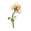 Carnation Alloy Rhinestone Brooches Pins JEWB-I049-04KCG-1