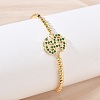 Brass Micro Pave Cubic Zirconia Slider Bracelets KK-H279-14G-01-3