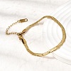 304 Stainless Steel Snake Chains Bracelets for Women BJEW-P395-02G-03-3