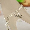 Lovely Wedding Dress Angel Charm Bracelets BJEW-JB00702-13-2