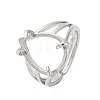 Brass Open Cuff Ring Components KK-U074-10P-1