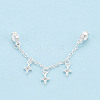 925 Sterling Silver Micro Pave Clear Cubic Zirconia Chain Extenders STER-N016-54S-1