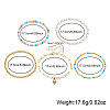 5Pcs 304 Stainless Steel & Handmade Heishi Polymer Clay/Glass Seed Bead/Plastic Bead Stretch Bracelet Sets AF7427-1-4