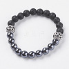 Natural Lava Rock Beads Stretch Bracelets BJEW-I241-04-1