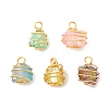 5Pcs Electroplated Natural Quartz Pendants PALLOY-JF03147-1