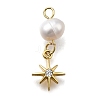 Brass Micro Pave Cubic Zirconia Pendants KK-B132-03G-1
