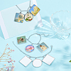 4Pcs Alloy Sublimation Blank Square & Flat Round Charms Bracelets BJEW-PH01797-5
