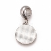 304 Stainless Steel Crystal Rhinestone European Dangle Charms STAS-F278-07P-3