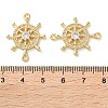 Rack Plating Brass Clear Cubic Zirconia Helm Connector Charms KK-C084-20G-3