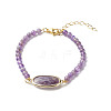 Reiki Crystal Natural Amethyst Beads Stretch Bracelets Stet for Girl Women BJEW-JB06804-3