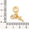 Brass Clear Cubic Zirconia Cross & Eye & Heart European Dangle Charms KK-U048-21G-3