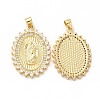 Rack Plating Brass Micro Pave Cubic Zirconia Charms KK-G456-06G-1