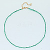 Natural Green Aventurine Faceted Round Beaded Necklaces GJ4349-7-1