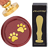 Brass Wax Seal Stamp with Wood Handle AJEW-WH0412-0342-1