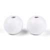 Spray Painted Round Natural Schima Wood Beads WOOD-A018-14mm-30-3