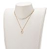Brass Micro Pave Clear Cubic Zirconia Initial Pendant Necklaces NJEW-JN03461-3
