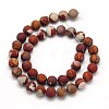 Frosted Round Natural Red Picture Jasper Beads Strands G-N0166-70-6mm-3