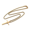 Religion Cross 304 Stainless Steel Pendant Rope Chain Necklaces NJEW-L157-09G-4