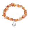 Natural Red Aventurine Chip Beaded Stretch Bracelets BJEW-JB11133-06-1