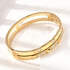 304 Stainless Steel Crystal Rhinestone Double Layer Hinged Cuff Bangles for Women SA-CBAF851-01G-2