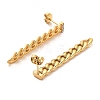 Ion Plating(IP) 304 Stainless Steel Curb Chains Shape Stud Earrings EJEW-D101-01G-2