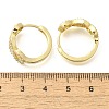 Brass Clear Cubic Zirconia Hoop Earrings EJEW-M047-25G-5