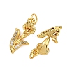 Brass Micro Pave Clear Cubic Zirconia Pendants KK-F941-35B-G-2