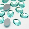 Faceted Glass Oval Cabochons X-GGLA-F008C-15-1