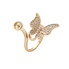 Butterfly Brass Micro Pave Cubic Zirconia Cuff Ring Setting LS-KK-A244-01H-G-1