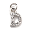 Initial Letter Brass with Cubic Zirconia Charms KK-Q814-26D-P-1