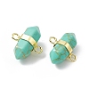 Synthetic Turquoise Double Terminal Pointed Connector Charms G-P491-11G-03-3