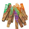 20Pcs 10 Styles Transparent Resin & Walnut Wood Big Pendants RESI-TA0001-59-3