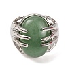 Oval Natural Green Aventurine Finger Ring G-Q184-06C-P-2