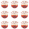 9Pcs Handmade Printed Porcelain Beads PORC-TADJ0001-01H-1