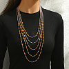 Bohemian Style Plastic Long Bicone Beads Multi Layered Necklaces for Women's Daily Parties DF6907-3-1