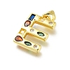 Brass Micro Pave Clear Cubic Zirconia Pendants KK-G521-01G-E-01-2