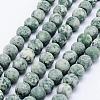 Natural Green Spot Jasper Beads Strands G-F518-26-10mm-1