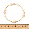 Nuggets Natural Cultured Freshwater Pearl & Brass Beaded Bangles BJEW-JB13979-4