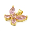 Real 18K Gold Plated Brass with Glass
 Pendants KK-R159-09B-G-2