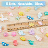 56Pcs 14 Styles Ocean ThemeOpaque Resin Cabochons CRES-HY0001-02-3