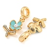 Rack Plating Alloy Enamel Flower European Dangle Charms FIND-B034-15G-02-2