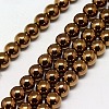 Electroplate Non-magnetic Synthetic Hematite Beads Strands G-J169A-3mm-M-2