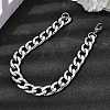 201 Stainless Steel Curb Chain Bracelets for Men STAS-T077-22B-02P-1