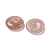 Natural Strawberry Quartz Donut/Pi Disc Charms G-G142-02D-2