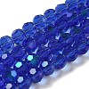 Electroplate Transparent Glass Beads Strands EGLA-A035-T6mm-L21-1