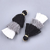 Polycotton(Polyester Cotton) Tassel Pendant Decorations X-FIND-T018-19-2