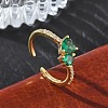 Brass Micro Pave Cubic Zirconia Cuff Open Rings RJEW-Z145-03G-2