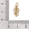 Brass Micro Pave Cubic Zirconia Charms KK-C133-03E-G-3