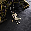 Alloy Robot Pendant 201 Stainless Steel Box Chain Necklaces FS-WG372FC-03-1